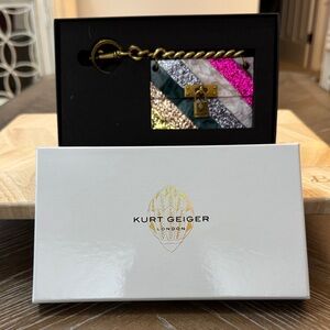 Kurt Geiger Acrylic London Brixton Pink, Silver, Gold Key Holder/ Bag Charm